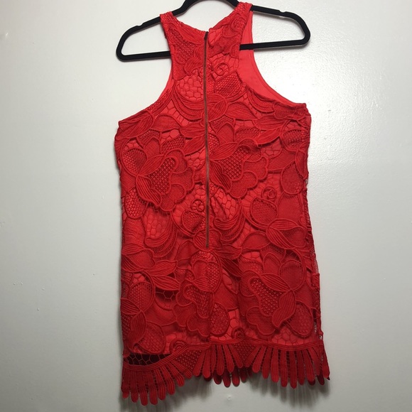 Lovers & Friends Red Caspian Lace Dress SzS - Picture 5 of 6